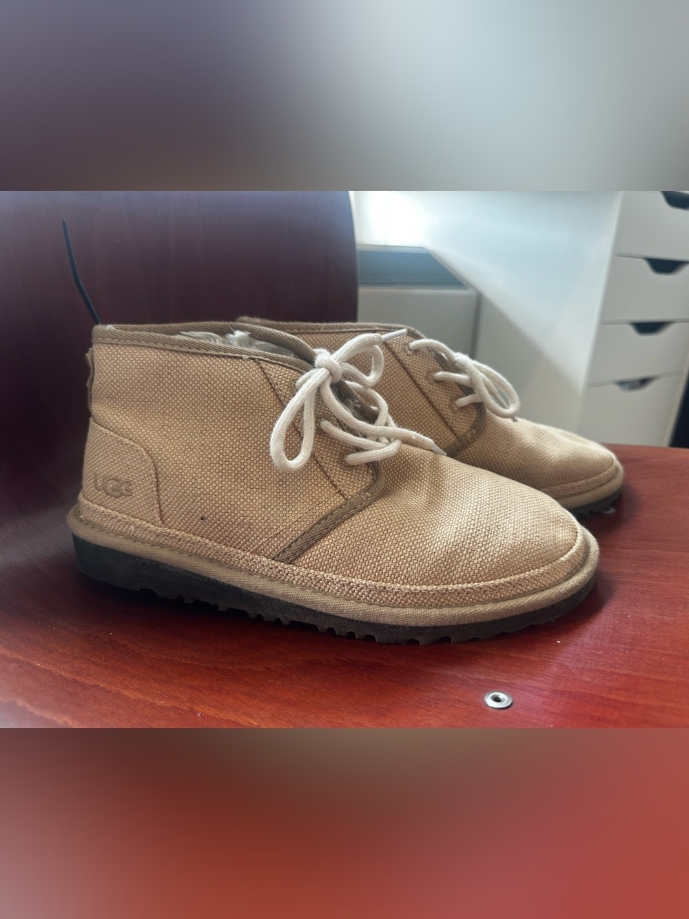 UGG Tan Canvas Ankle Boots - Only worn 2x - In new like condition